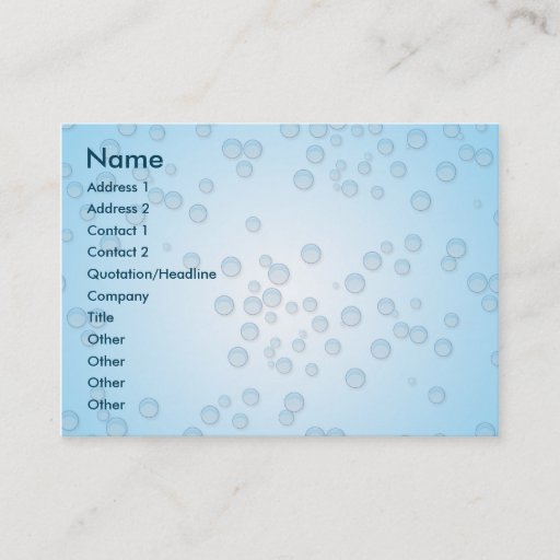 Customizable Bubbles Chubby Business Cards