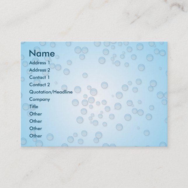 Bubbles Chubby Business Card (Front)