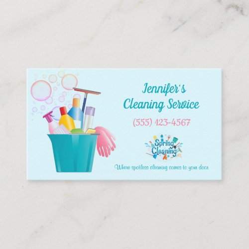 Bubbles Cleaning Supplies House Cleaning Services Business Card