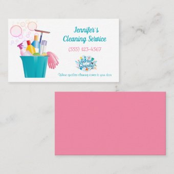 Bubbles Cleaning Supplies House Cleaning Services Business Card | Zazzle