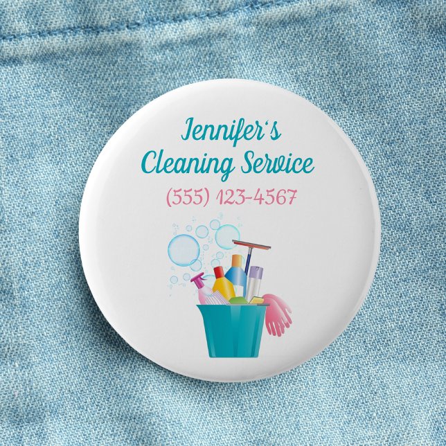 Bubbles Cleaning Supplies House Cleaning Services Button (Creator Uploaded)