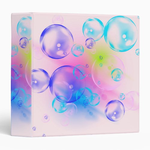 BUBBLES _ Colorful Abstract Image of Fractal Art _ 3 Ring Binder
