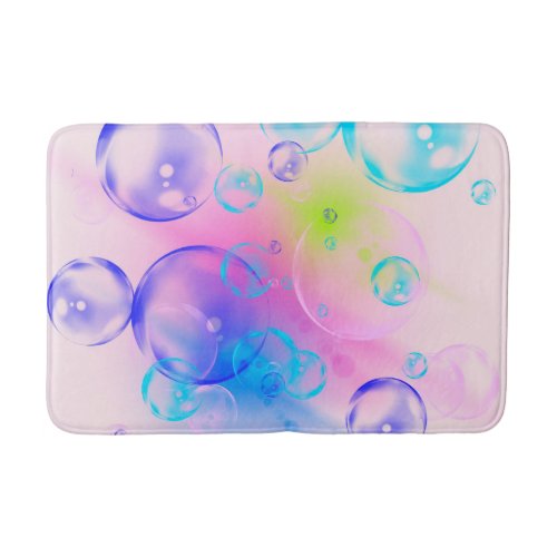 BUBBLES _ Colorful Abstract Image of Fractal Art _ Bath Mat