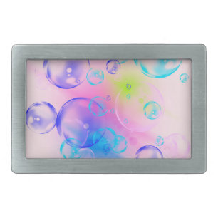 BUBBLES - Colorful Abstract Image of Fractal Art - Belt Buckle