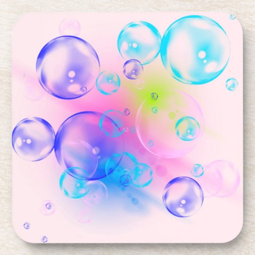BUBBLES _ Colorful Abstract Image of Fractal Art _ Beverage Coaster