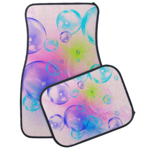 BUBBLES - Colorful Abstract Image of Fractal Art - Car Floor Mat