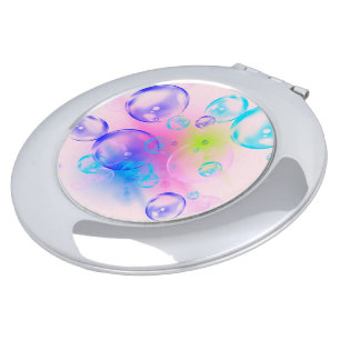 BUBBLES - Colorful Abstract Image of Fractal Art - Compact Mirror