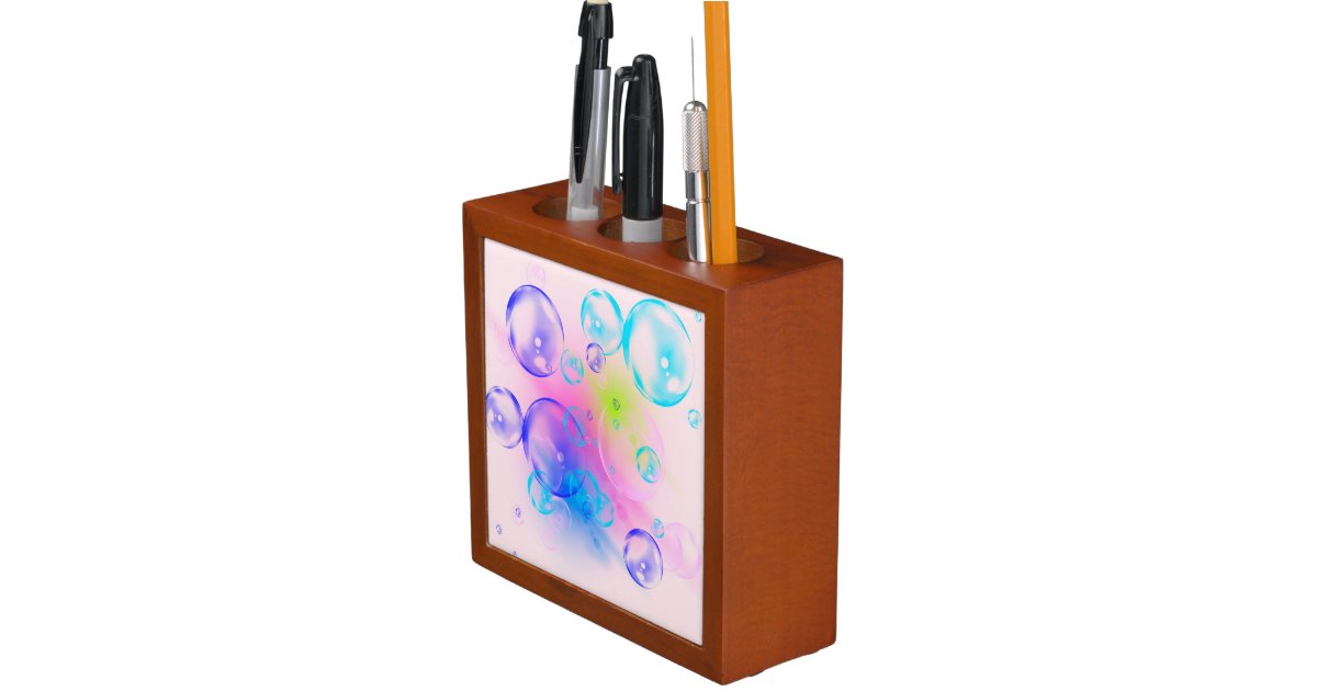 BUBBLES - Colorful Abstract Image of Fractal Art - Desk Organizer | Zazzle