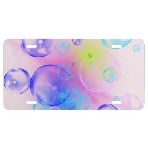 BUBBLES _ Colorful Abstract Image of Fractal Art _ License Plate