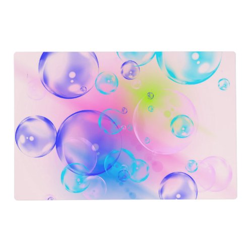 BUBBLES _ Colorful Abstract Image of Fractal Art _ Placemat