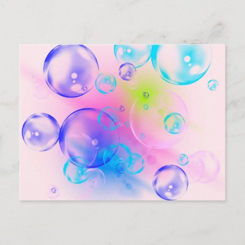 BUBBLES _ Colorful Abstract Image of Fractal Art _ Postcard