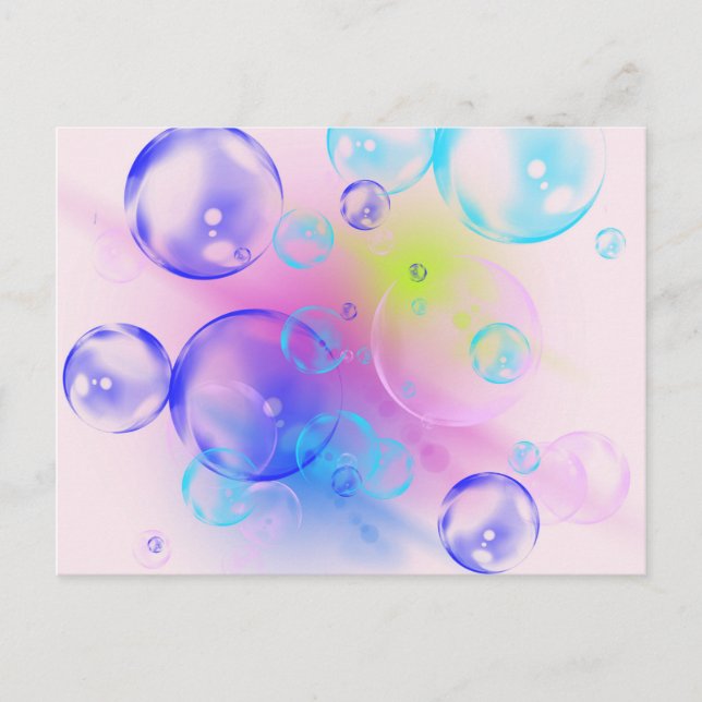 BUBBLES - Colorful Abstract Image of Fractal Art - Postcard (Front)