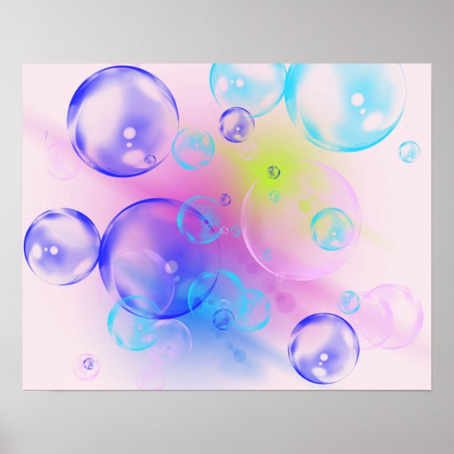 BUBBLES - Colorful Abstract Image of Fractal Art - Poster (Front)