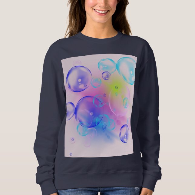 BUBBLES - Colorful Abstract Image of Fractal Art - Sweatshirt (Front)
