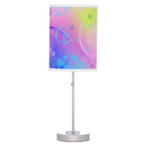 BUBBLES _ Colorful Abstract Image of Fractal Art _ Table Lamp