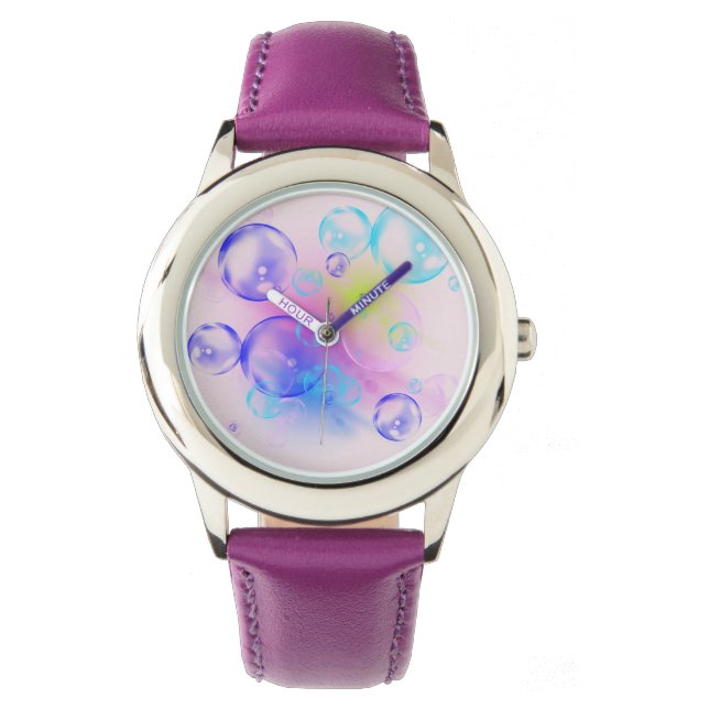 BUBBLES - Colorful Abstract Image of Fractal Art - Watch (Front)
