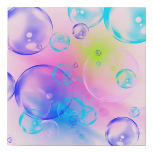 BUBBLES _ Colorful Bubbles For Kids _ Faux Canvas Print