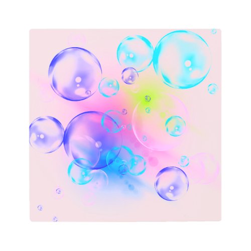 BUBBLES _ Colorful Bubbles For Kids _ Metal Print