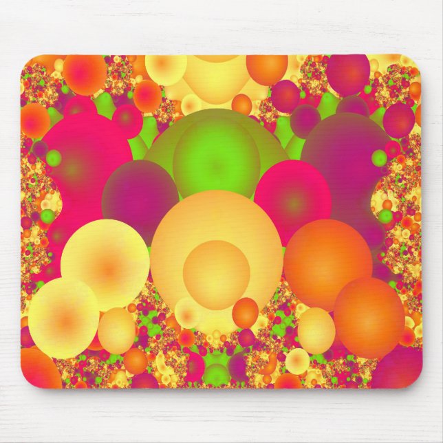 Bubbles Cool Colorful Abstract Fine Fractal Mouse Pad (Front)