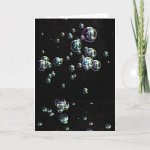 Bubbles Digital Colorful Art Peace Love Party Card