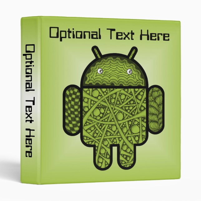 Bubbles Doodle Character for the Android™ robot Binder (Front/Spine)