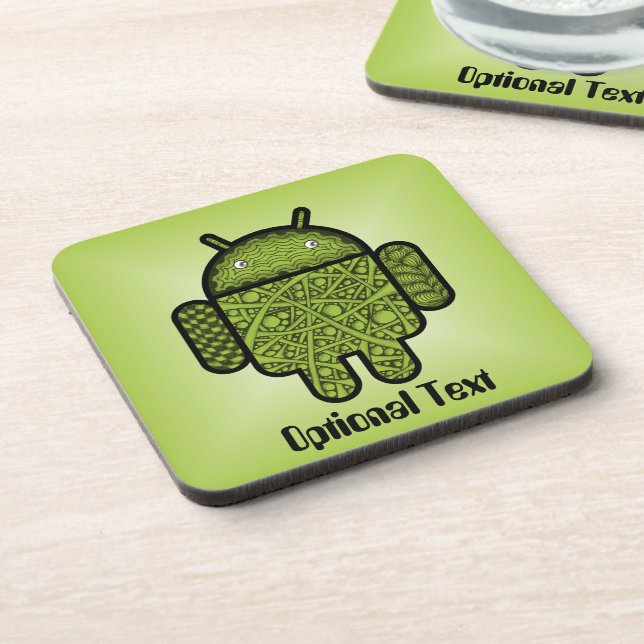 Bubbles Doodle Character for the Android™ robot Drink Coaster (Left Side)