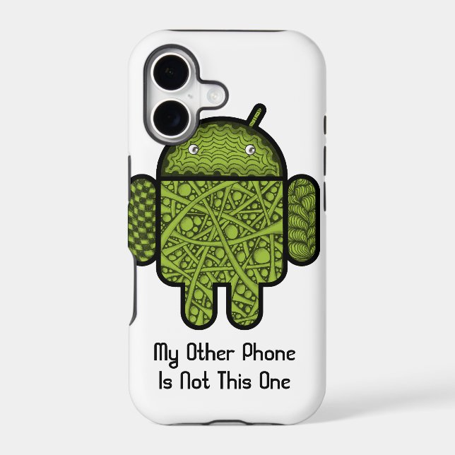 Bubbles Doodle Character for the Android™ robot Iphone Case (Back)