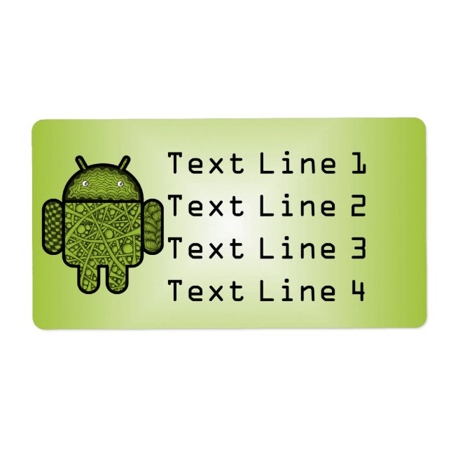 Bubbles Doodle Character for the Android™ robot Label (Front)