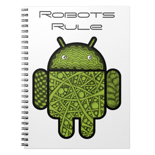Bubbles Doodle Character for the Android™ robot Notebook (Front)
