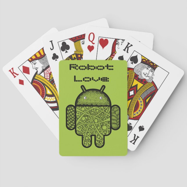 Bubbles Doodle Character for the Android™ robot Poker Cards (Back)