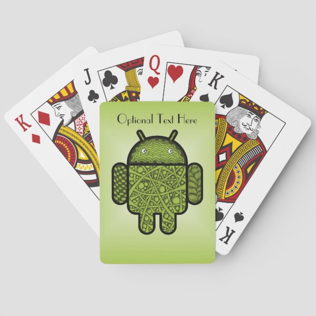Bubbles Doodle Character for the Android™ robot Poker Cards (Back)