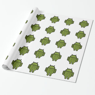 Bubbles Doodle Character for the Android™ robot Wrapping Paper