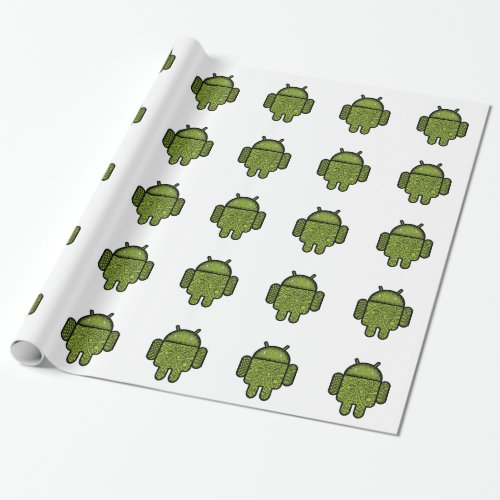 Bubbles Doodle Character for the Android robot Wrapping Paper