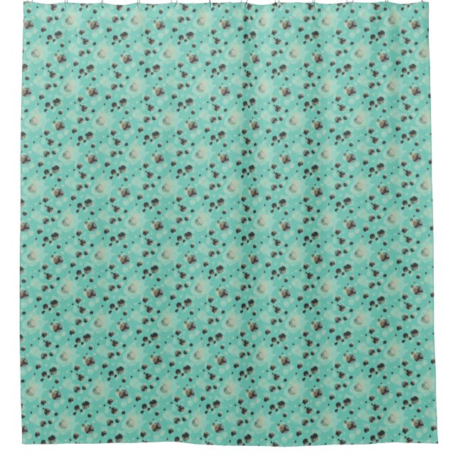 Bubbles Elegant Modern Pattern any Color Shower Curtain (Front)