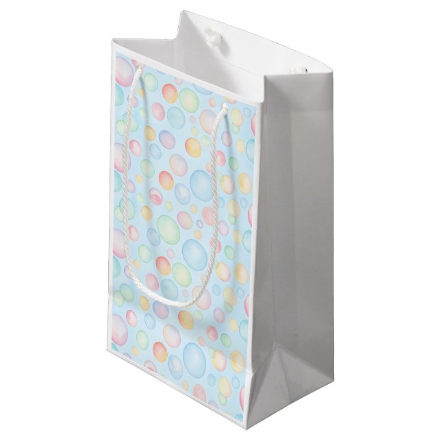Bubbles & Fins Children's Birthday Bubbles Small Gift Bag (Front Angled)