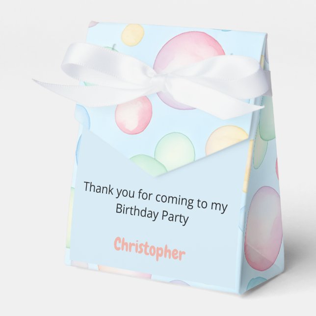Bubbles & Fins Children's Birthday Favor Boxes (Front Side)