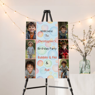 Bubbles & Fins Childrens Birthday Welcome Foam Board