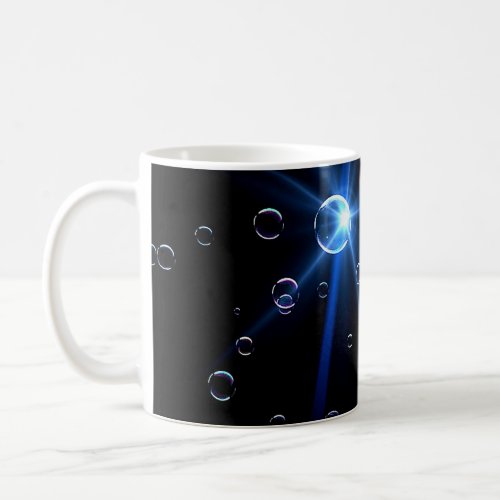 Bubbles Floating On Black Background Coffee Mug