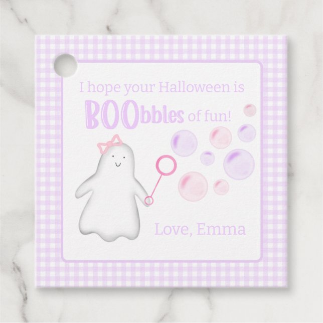 Bubbles Halloween Gift Tag / Treat Bag Tag (Front)