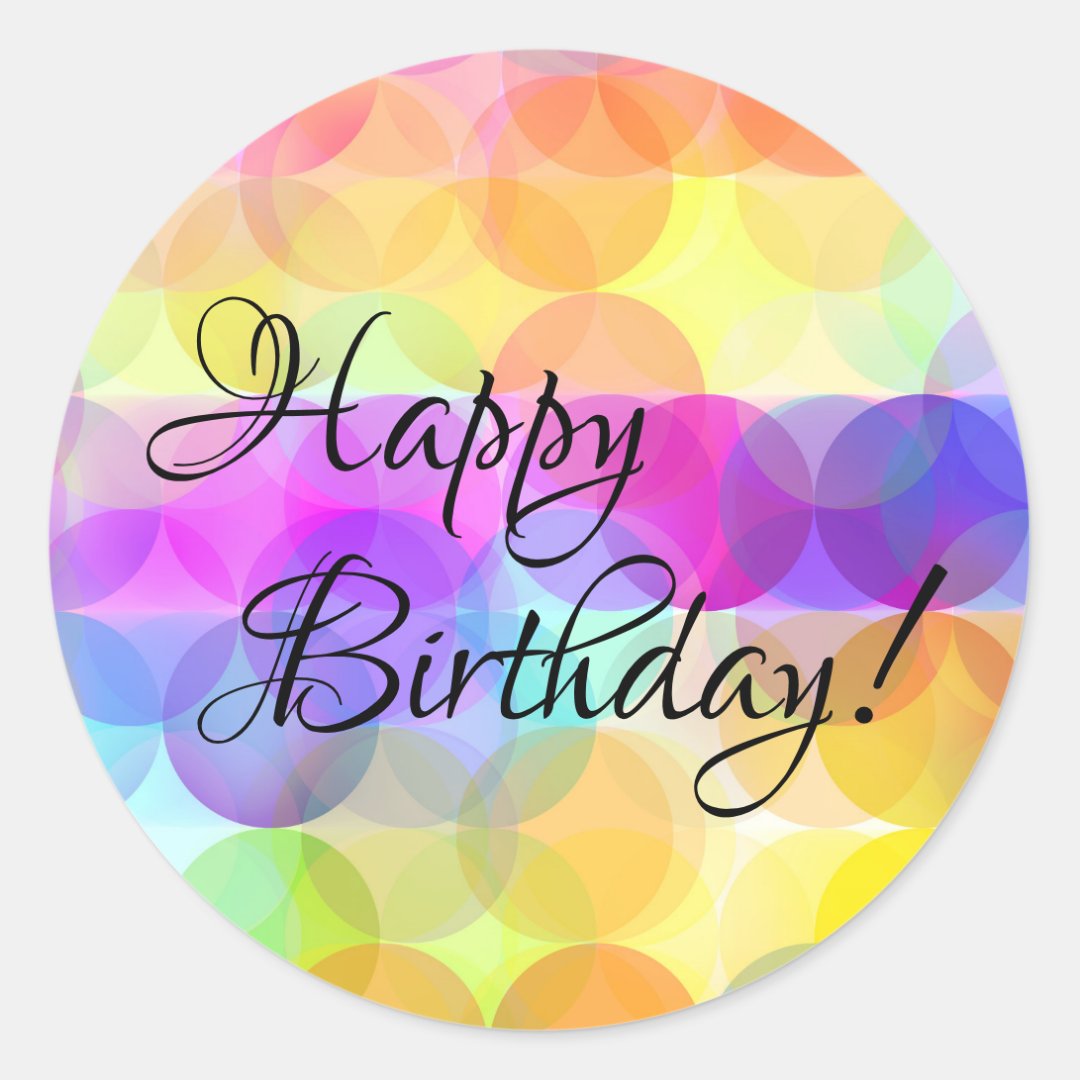 Bubbles - Happy Birthday Stickers | Zazzle