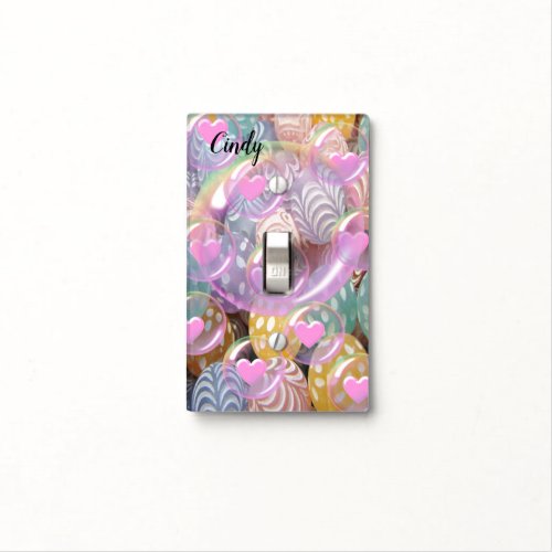 Bubbles Hearts Light Switch Cover
