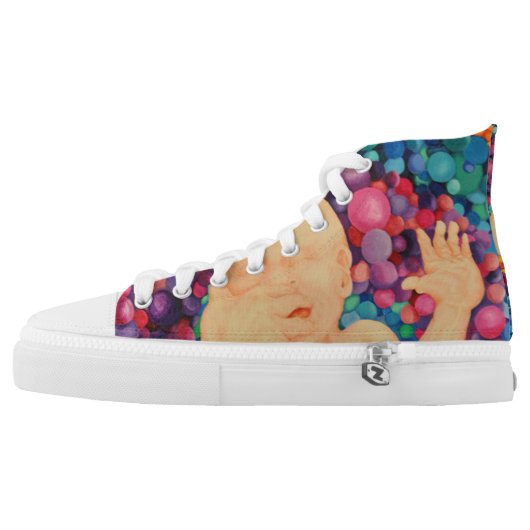 Bubbles High-Top Sneakers (Left Shoe Outside)