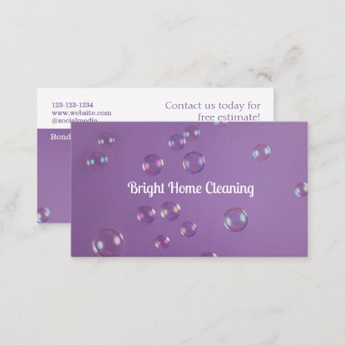 Bubbles Home Cleaning Services Business Card