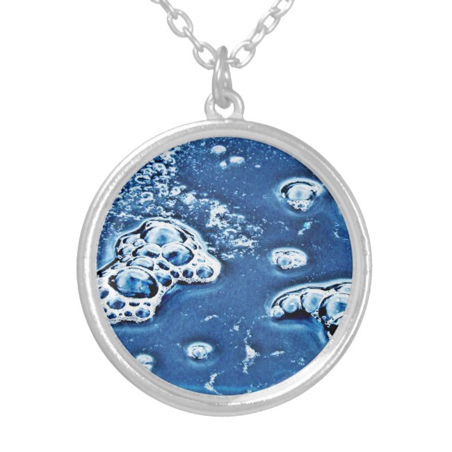 Bubbles Ice Water Blue Abstract Necklace