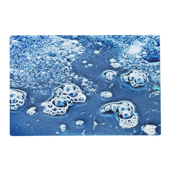Bubbles Ice Water Blue Abstract Placemat
