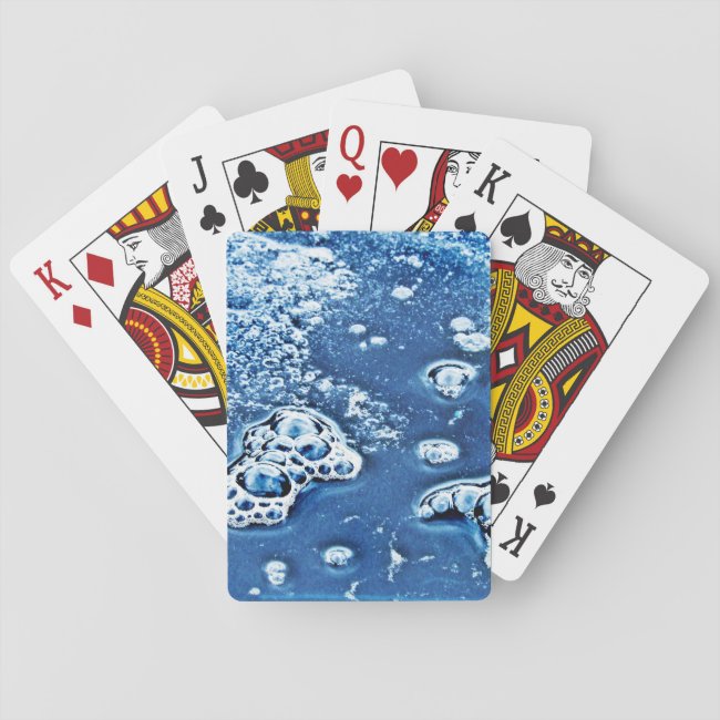 Bubbles Ice Water Blue Abstract Playing Cards