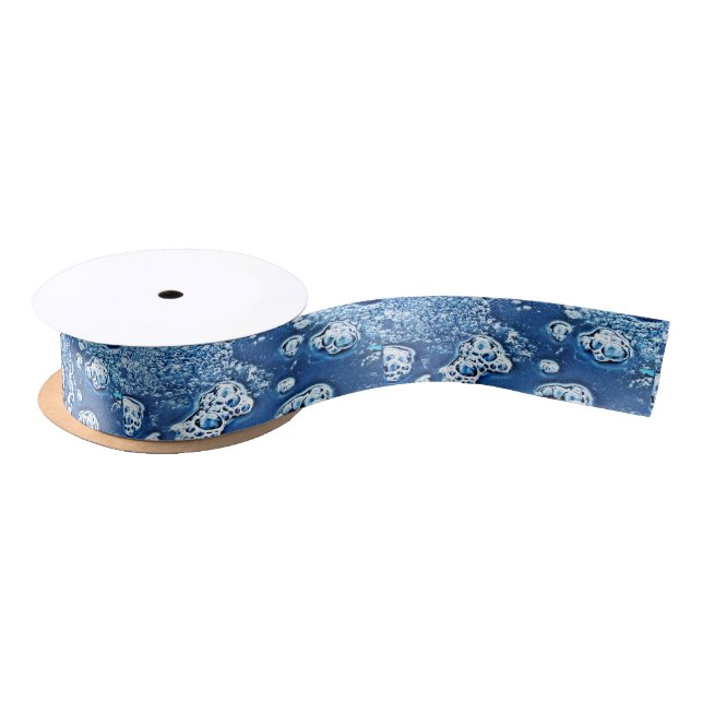 Bubbles Ice Water Blue Abstract Ribbon (Spool)