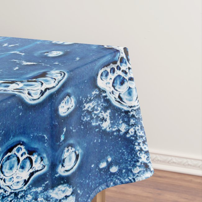 Bubbles Ice Water Blue Abstract Tablecloth