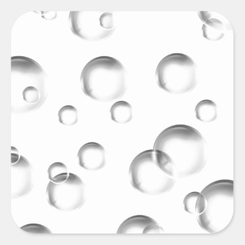 Bubbles in Black and White Square Sticker