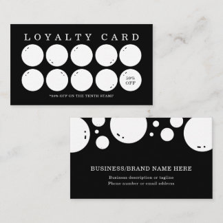 Bubbles Laundry Laundromat Services Loyalty Card